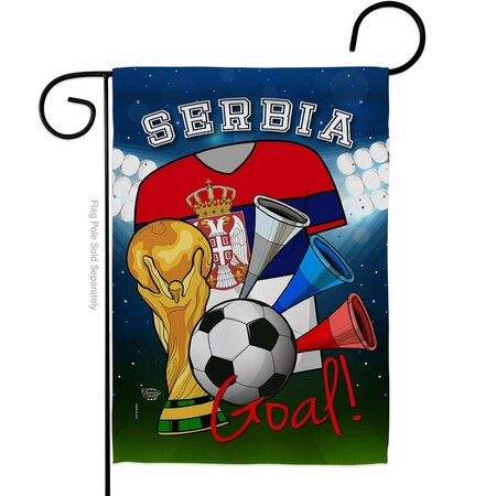 CUADRILATERO World Cup Serbia Soccer Sports 13 x 18.5 in. Double-Sided Decorative Vertical Garden Flags for CU3904867